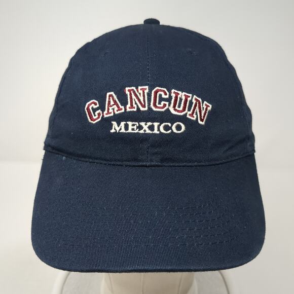 Cancun Mexico Strapback Baseball Cap Blue One Size Adjustable Caribbean Side - Picture 2 of 10